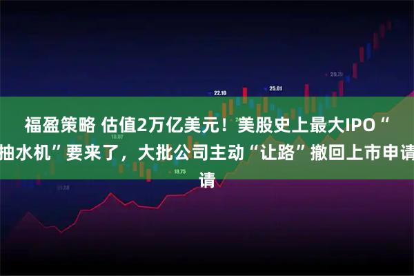 福盈策略 估值2万亿美元！美股史上最大IPO“抽水机”要来了，大批公司主动“让路”撤回上市申请